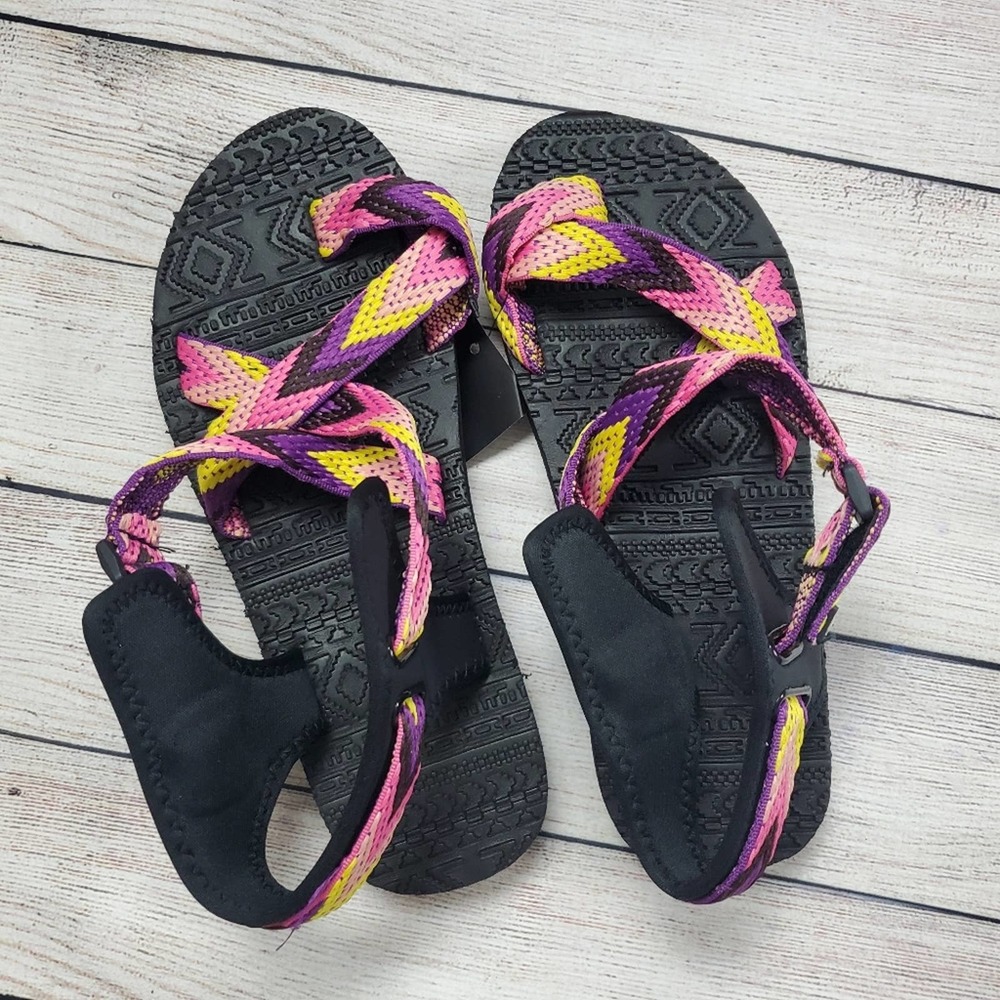 Muk luks sport NWT sandal pink chevron size 8 - Picture 4 of 7
